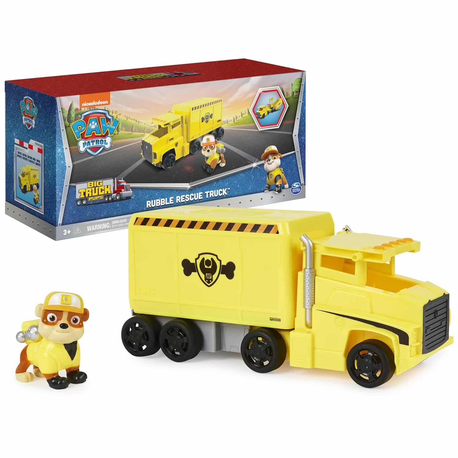 amazon-6a1ad9ae8e015 Big Truck Pup's Rubble Transforming Toy Trucks with Action Figure for Kids Ages 3+ - vue 2