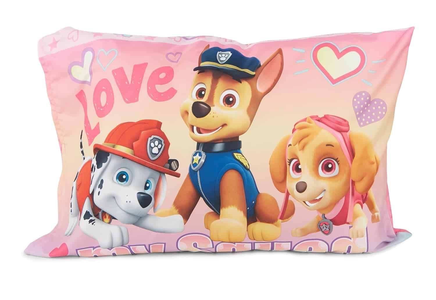 amazon-6a1ada7bcd85f Skye We're A Team toddler bedding set with pink reversible pillow case - vue 6