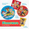 Paw Patrol birthday party supplies for 16 guests with table cover and banner - vue 6
