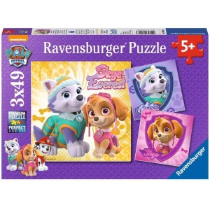 Paw Patrol Skye & Everest 49 Piece Jigsaw Puzzles, Set of 3
