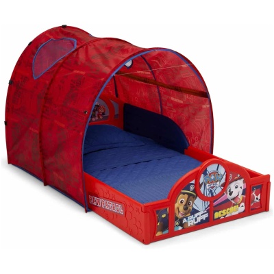 PAW Patrol toddler bed with tent for sleep and play, red