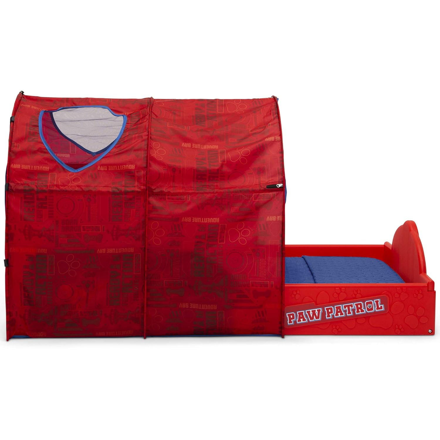 amazon-6a1adc6496a8e PAW Patrol toddler bed with tent for sleep and play, red - vue 5