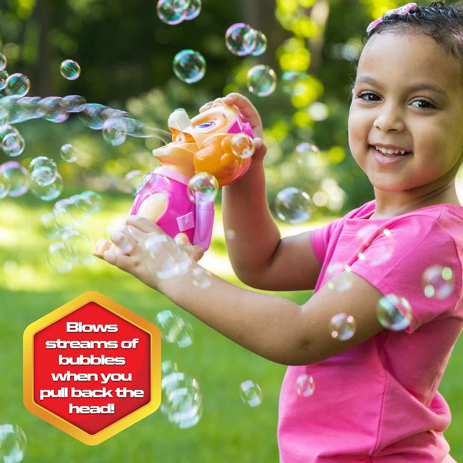 amazon-6a1adcf396f5d Nickelodeon Paw Patrol Skye Bubble Blower with Bubble Solution for Kids - vue 4
