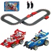 PAW Patrol slot car racing track set with Chase and Marshall jump ramp