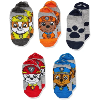 Paw Patrol Boys 5 Pack No Show Socks