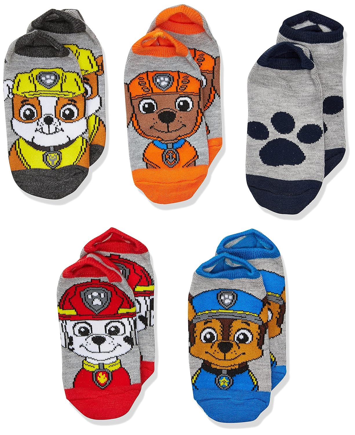 amazon-6a1adf769353c Paw Patrol Boys 5 Pack No Show Socks
