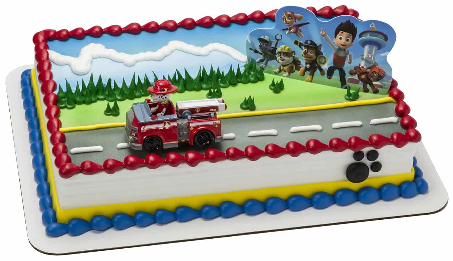 amazon-6a1ae14298836 Paw Patrol cake topper with Marshall fire engine for fun party decorations