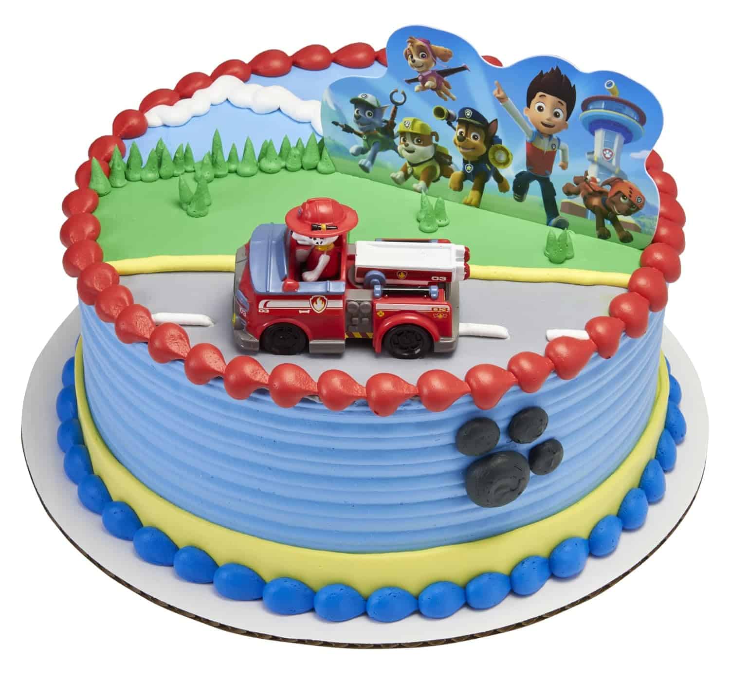 amazon-6a1ae14f51683 Paw Patrol cake topper with Marshall fire engine for fun party decorations - vue 4