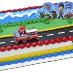 Paw Patrol cake topper with Marshall fire engine for fun party decorations - vue 5
