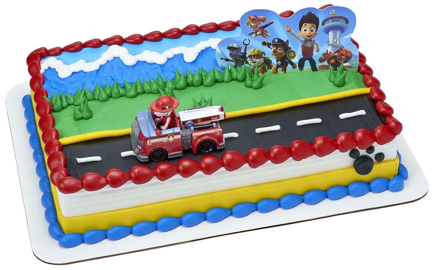 amazon-6a1ae15193374 Paw Patrol cake topper with Marshall fire engine for fun party decorations - vue 5