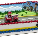 Paw Patrol cake topper with Marshall fire engine for fun party decorations - vue 6