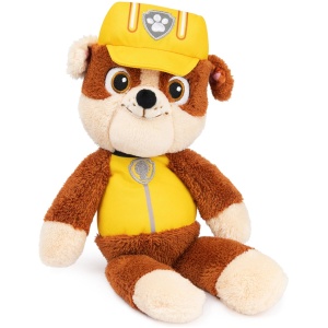 PAW Patrol Rubble Take Along Buddy Plush Toy, 13-Inch Stuffed Animal for Ages 1+