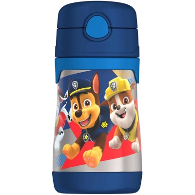 Paw Patrol 10oz Stainless Steel Straw Bottle, Vacuum Insulated for Kids