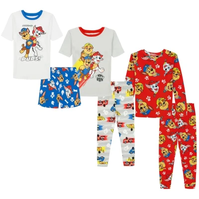 Paw Patrol boys cotton pajama set, soft 6-piece snug-fit