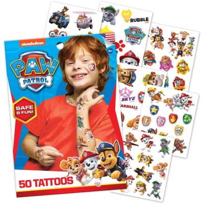 Paw Patrol Temporary Tattoos for Kids 50 Pack Safe Ink Party Favors