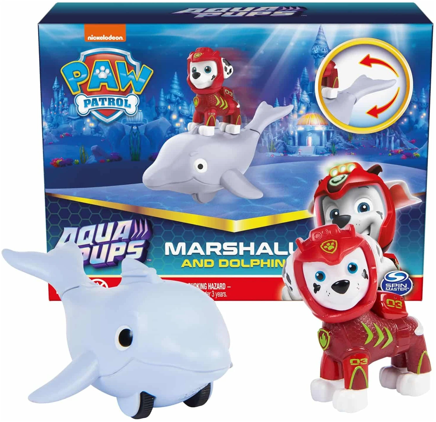 amazon-6a1ae3d4d84ba Aqua Pups Marshall and Dolphin Action Figures for Kids Ages 3+