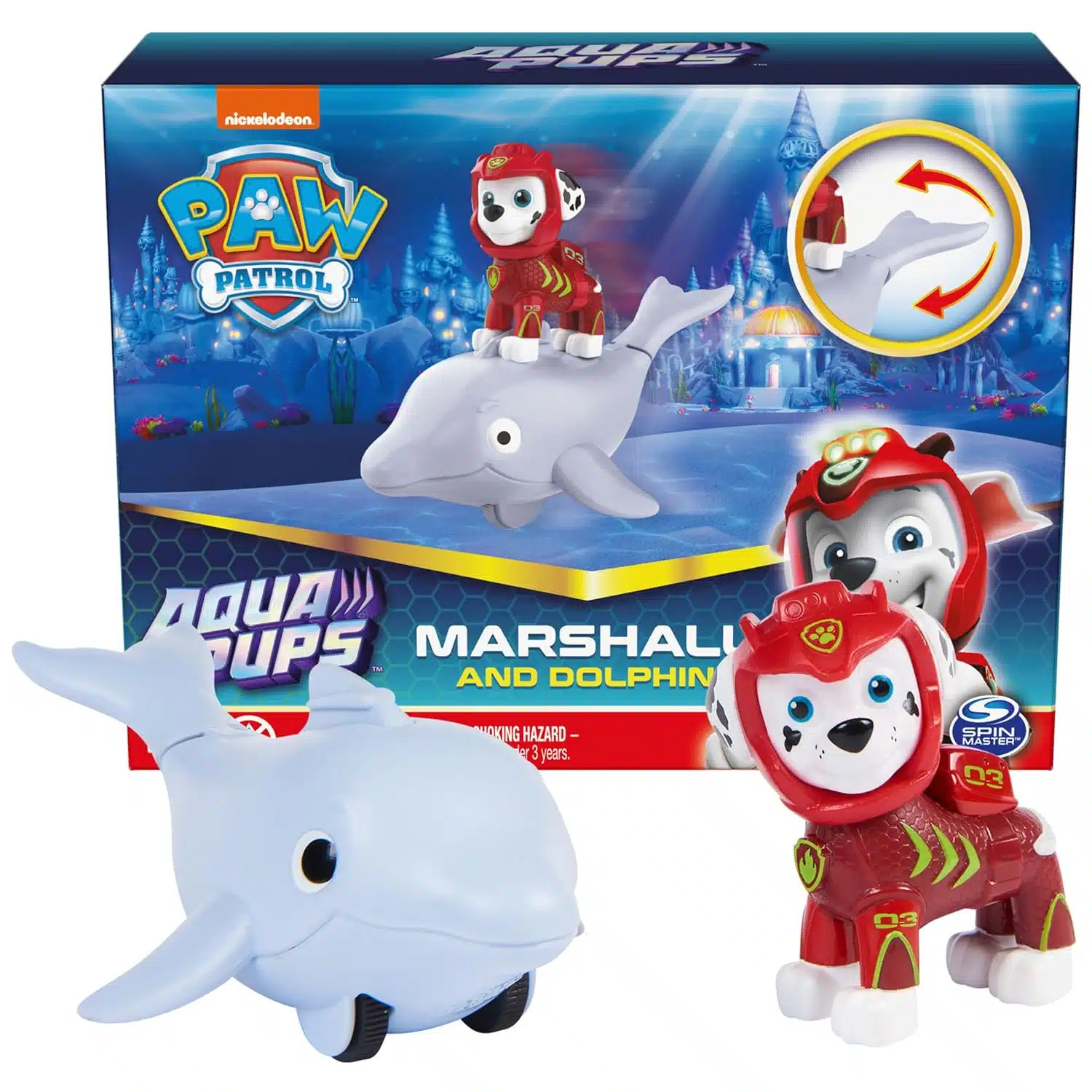 amazon-6a1ae3dd3e8c3 Aqua Pups Marshall and Dolphin Action Figures for Kids Ages 3+ - vue 2