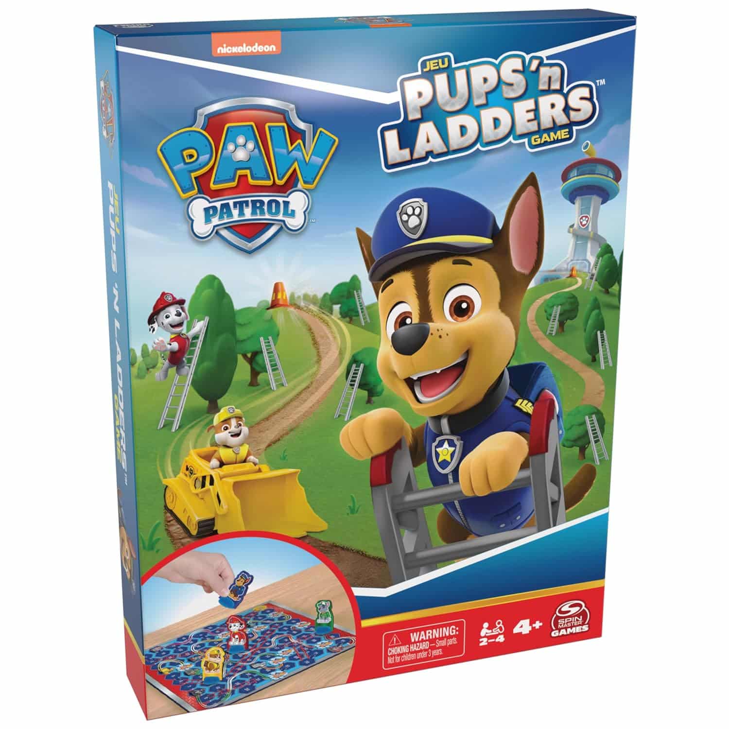 amazon-6a1ae4717a736 PAW Patrol Pups 'N Ladders Game, classic family fun for kids ages 4 and up, 2-4 players - vue 2