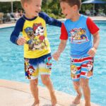 Paw Patrol Boys Rash Guard Set with UPF50 Swim Shirt and Trunks - vue 4