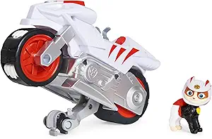 Moto Pups Wildcat Deluxe Pull Back Motorcycle Vehicle with Wheelie Feature and Toy Figure