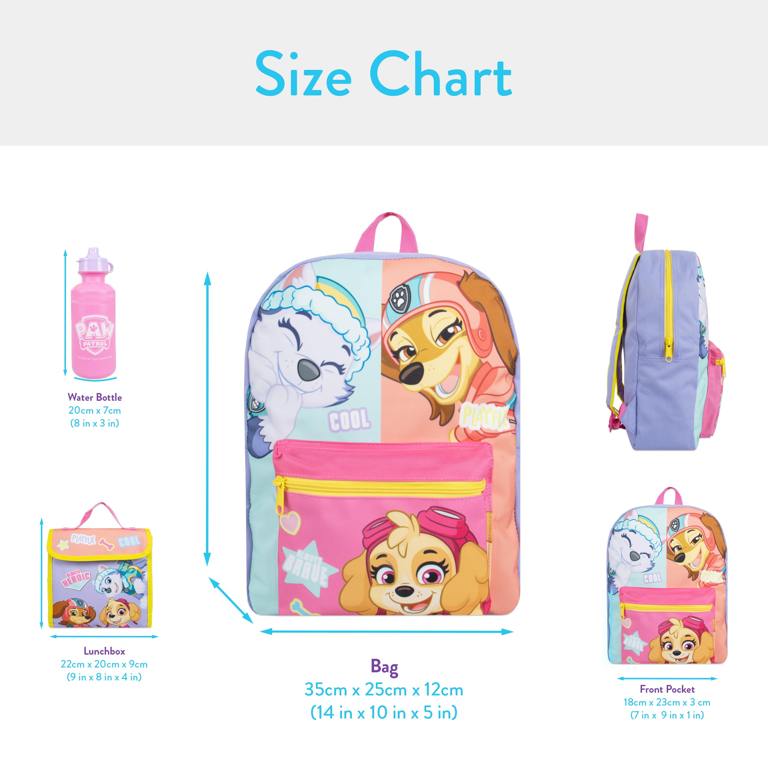 Backpack Paw Patrol Skye 3 Piece Set with Lunch Bag and Water Bottle - photo 5