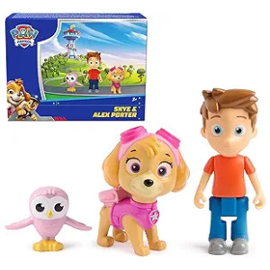 Paw Patrol Skye & Alex Porter Figure Pack with Lil Hootie Toy Figure