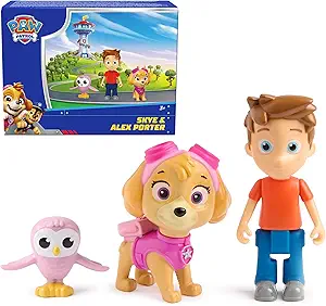 Paw Patrol Skye & Alex Porter Figure Pack with Lil Hootie Toy Figure