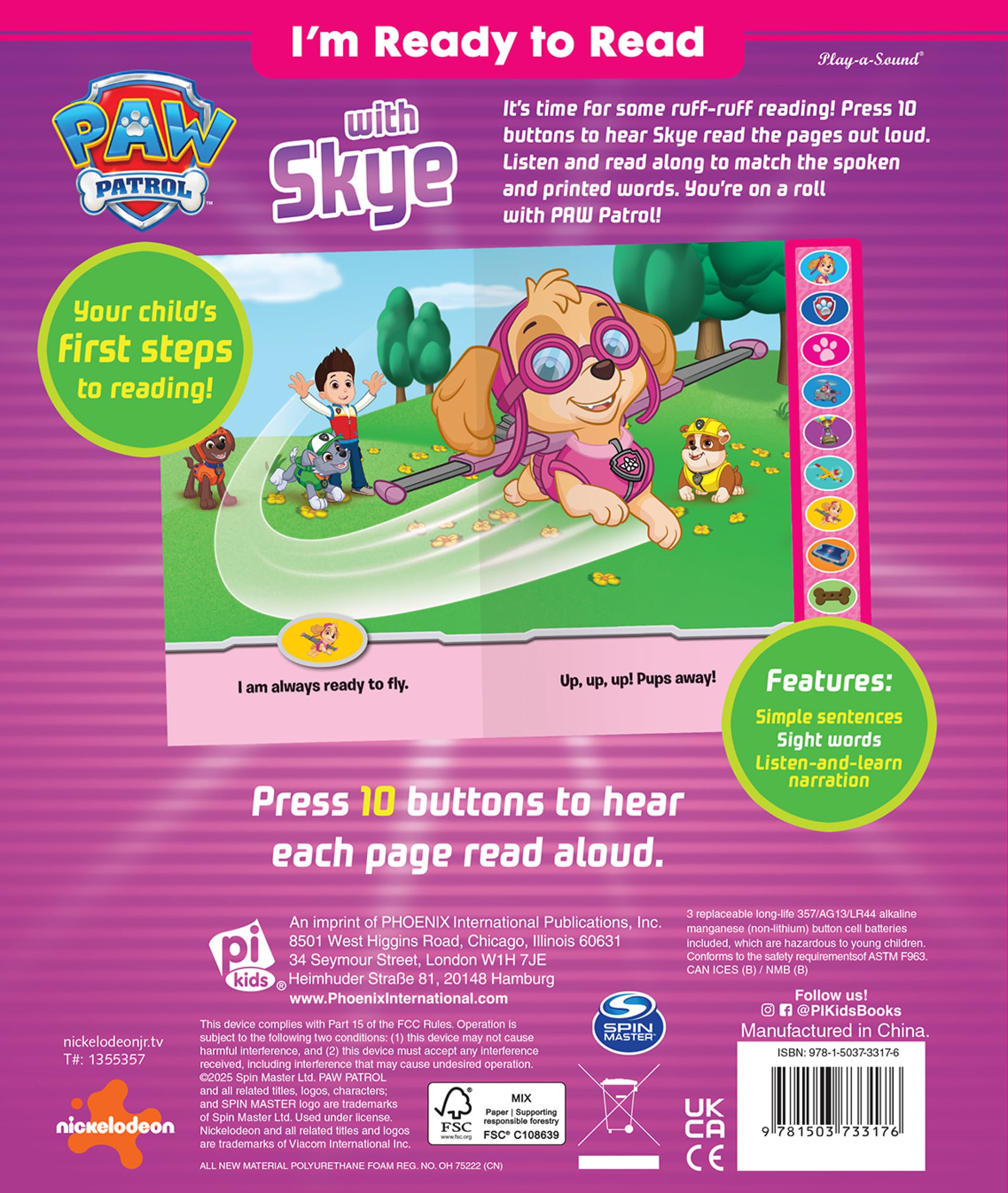 Book Paw Patrol I'm Ready to Read with Skye Interactive Sound Book - photo 3