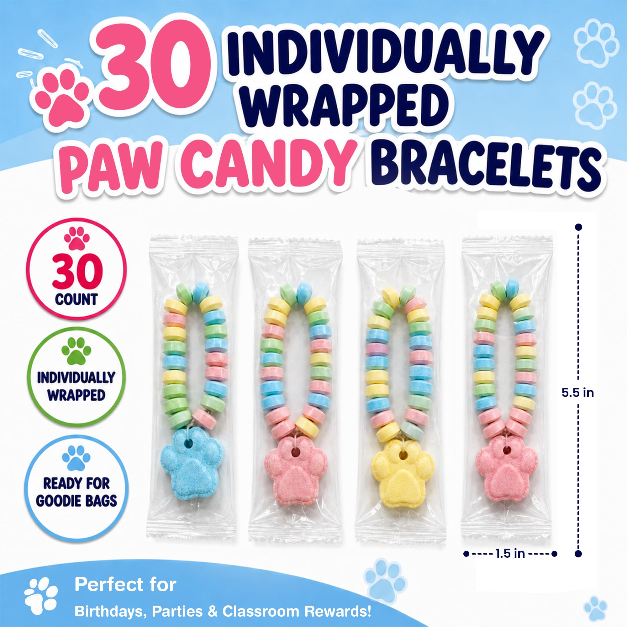 Paw Patrol Candy Bracelets u2013 30 Count Bulk Value Pack - photo 3