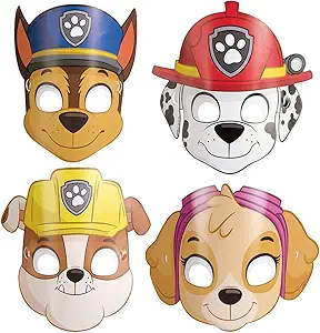 Paw Patrol Party Paper Masks Pack of 8