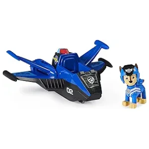 Deluxe Vehicle Paw Patrol Chase’s Jet Transforming Toy with Lights and Sounds