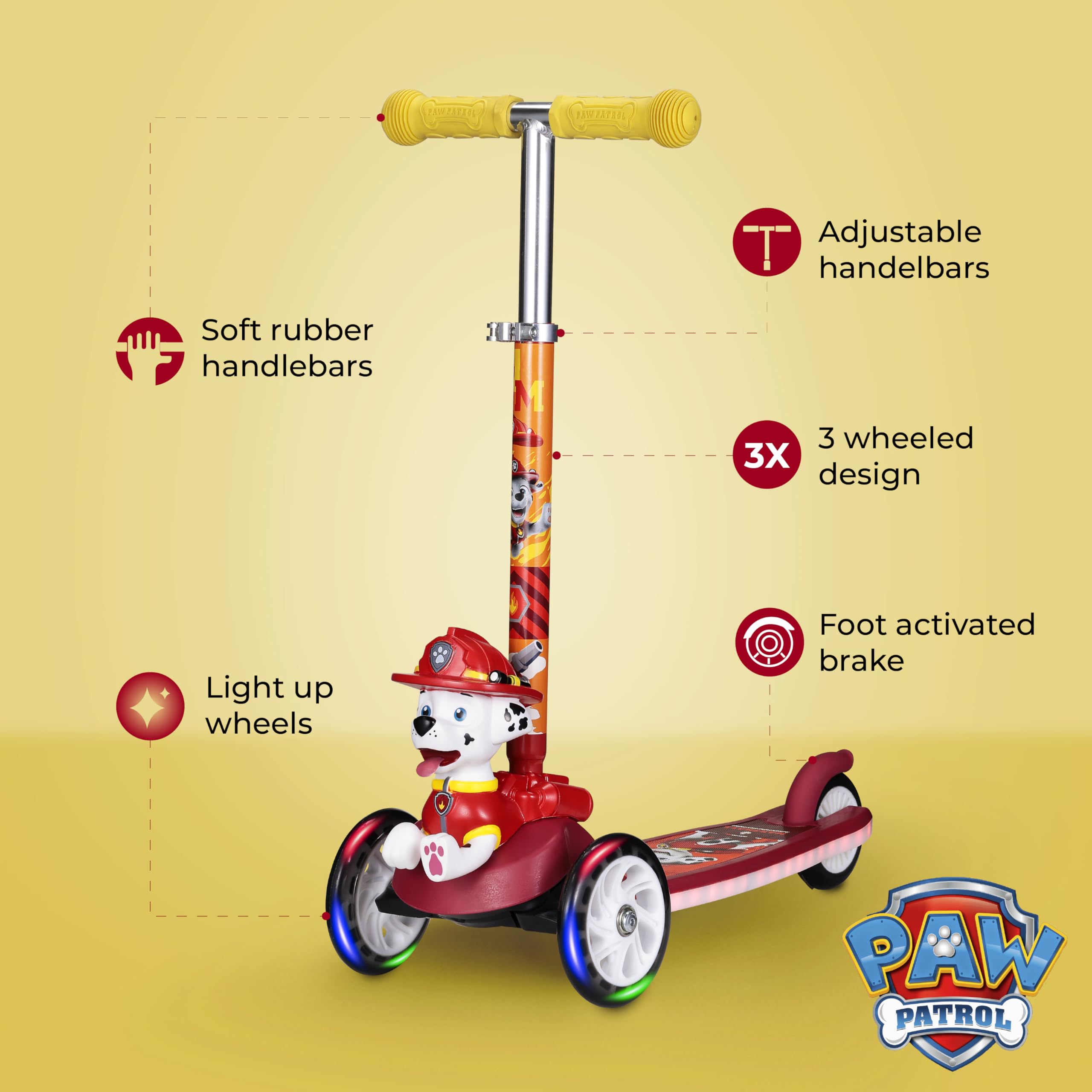 Scooter Paw Patrol 3 Wheel Self Balancing Light Up LED Wheels - photo 2