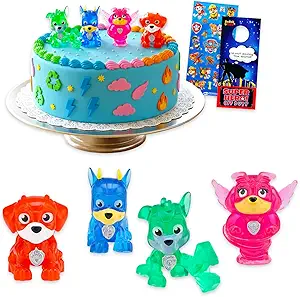 Paw Patrol Mini Figures Cake Topper with Mighty Pups Characters