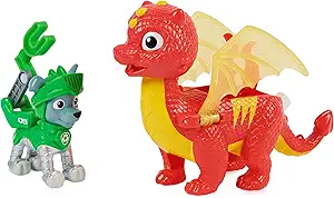 Action Figures Set Paw Patrol Rescue Knights Rocky and Dragon Flame