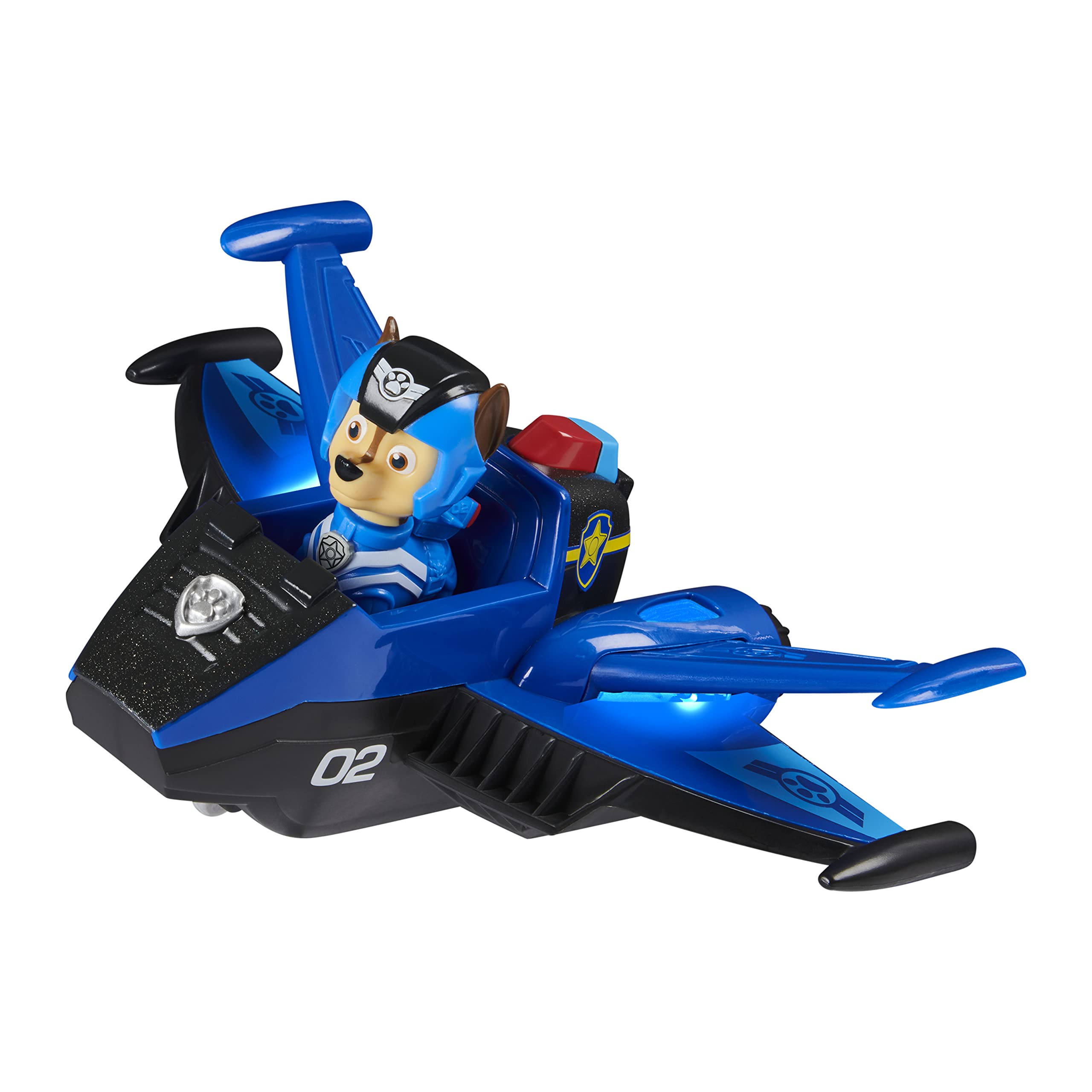 Deluxe Vehicle Paw Patrol Chase's Jet Transforming Toy with Lights and Sounds - photo 3