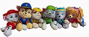 Plush Toy Set Paw Patrol 6 Characters Marshall Skye Everest Rocky Rubble Chase