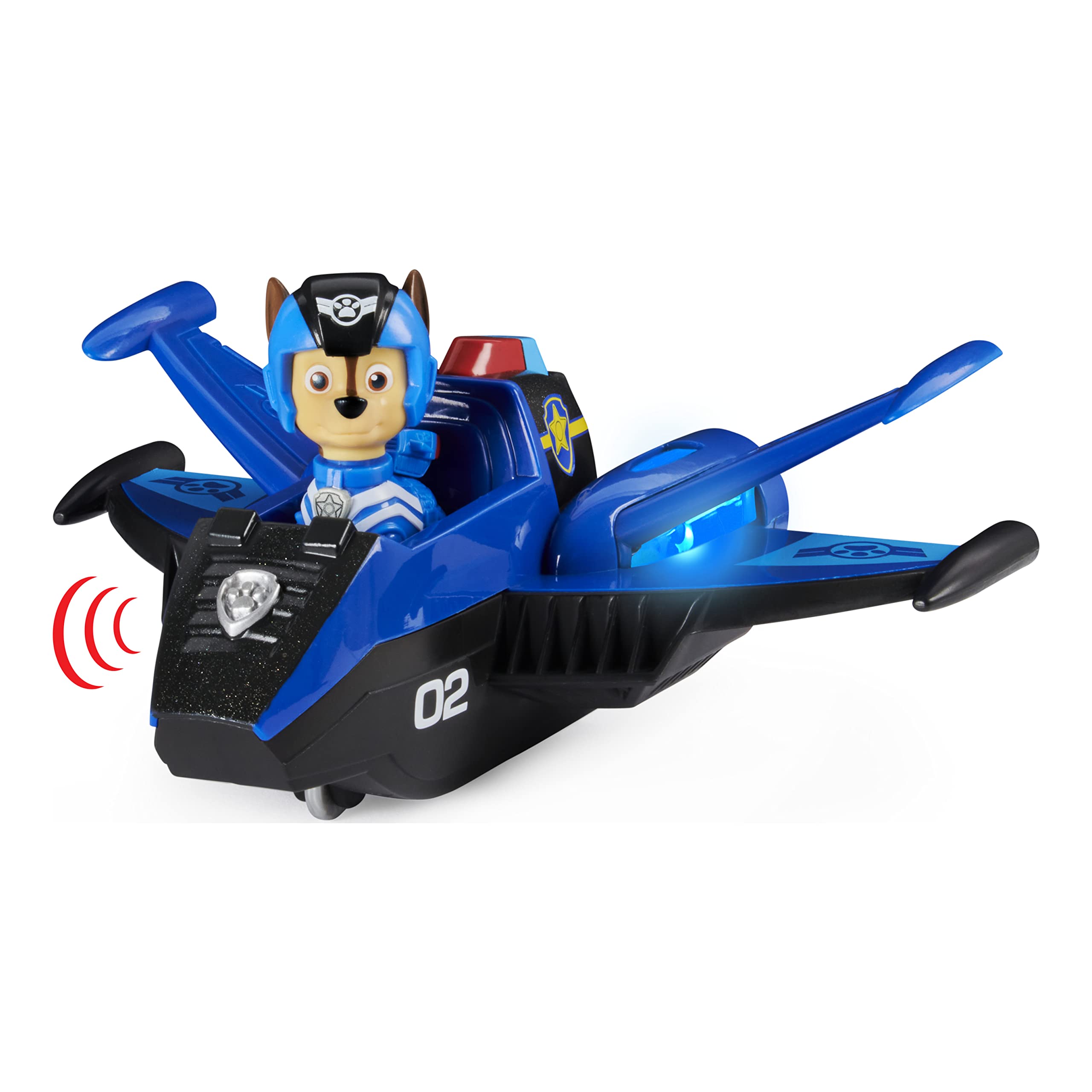 Deluxe Vehicle Paw Patrol Chase's Jet Transforming Toy with Lights and Sounds - photo 5