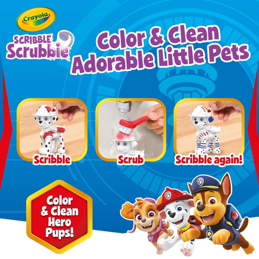 Crayola Scribble Scrubbie Paw Patrol Figurine Playset, Customizable Toys for Toddlers - photo 6