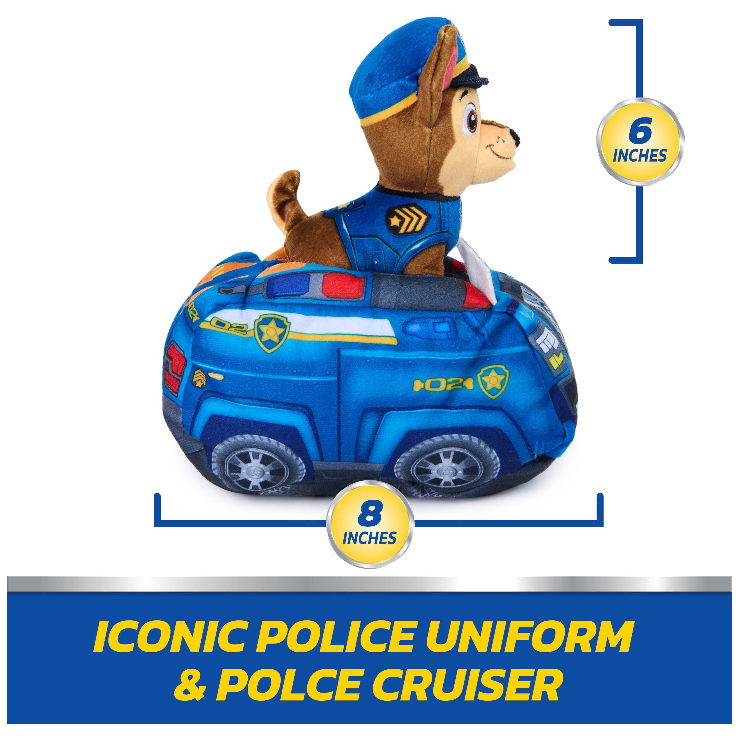 Plush Paw Patrol Chase 2-in-1 Vehicle with Police Cruiser - photo 4