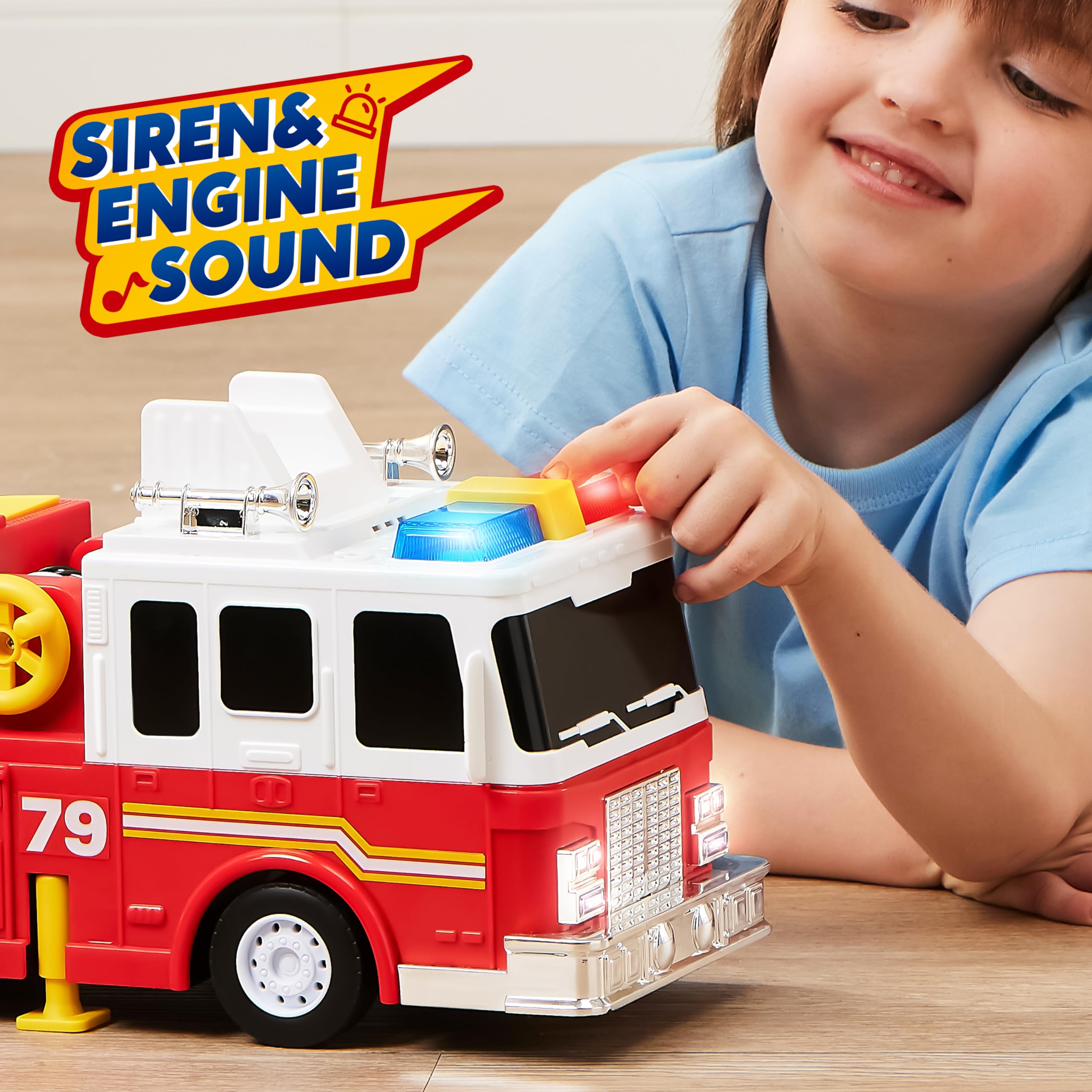 Fire Truck Toy Paw Patrol 33-inch Ladder Lights Sprinkler - photo 5
