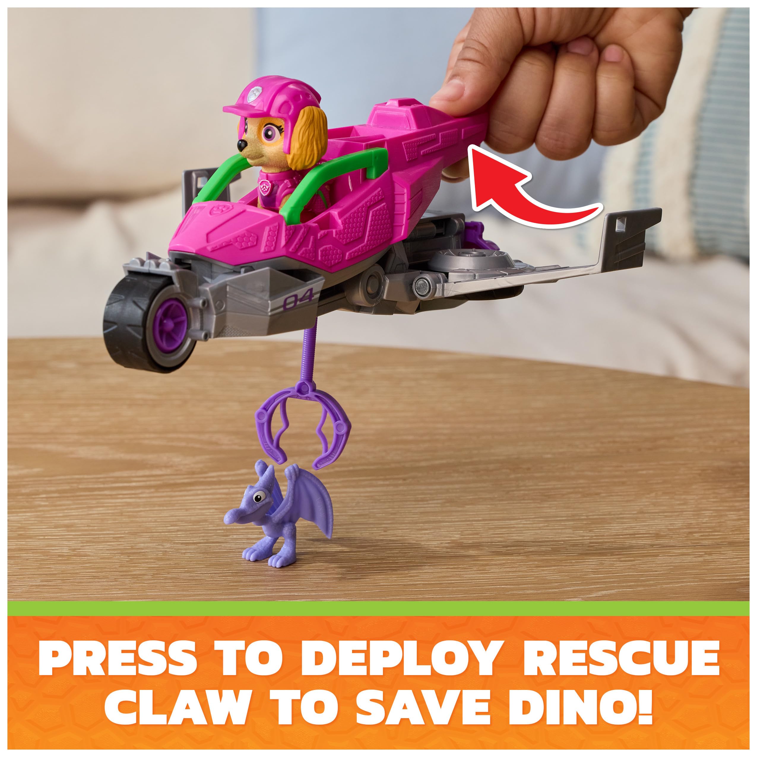 Skye Dino Rescue Jet with Folding Wings and Deployable Claw Paw Patrol Toy - photo 3