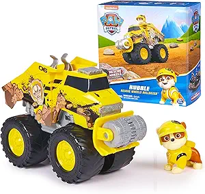 Toy Truck Paw Patrol Rubble's Bulldozer with Vehicle Transformation and Action Figure