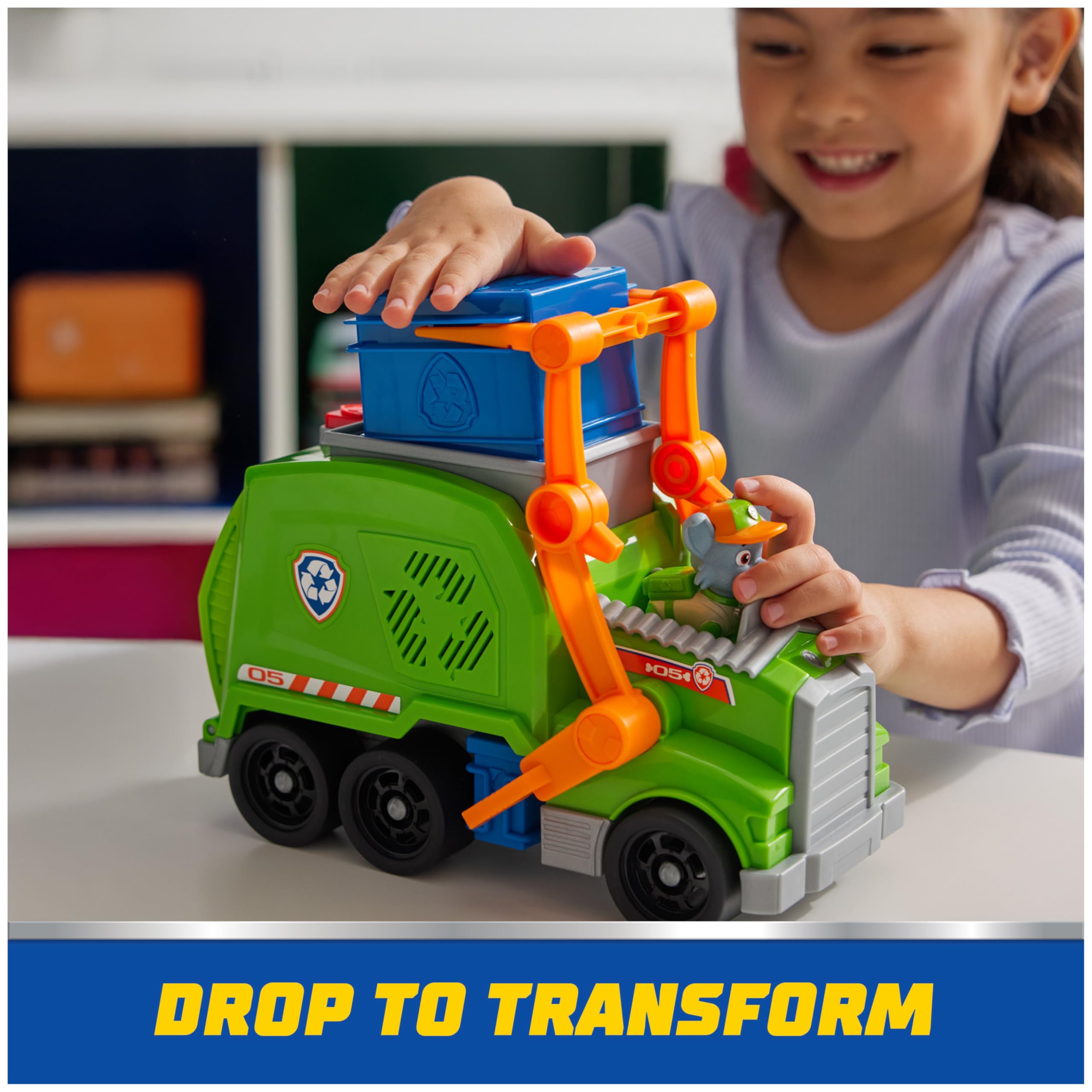 Paw Patrol Crush N Roll Recycling Truck with Rocky Action Figure - photo 5