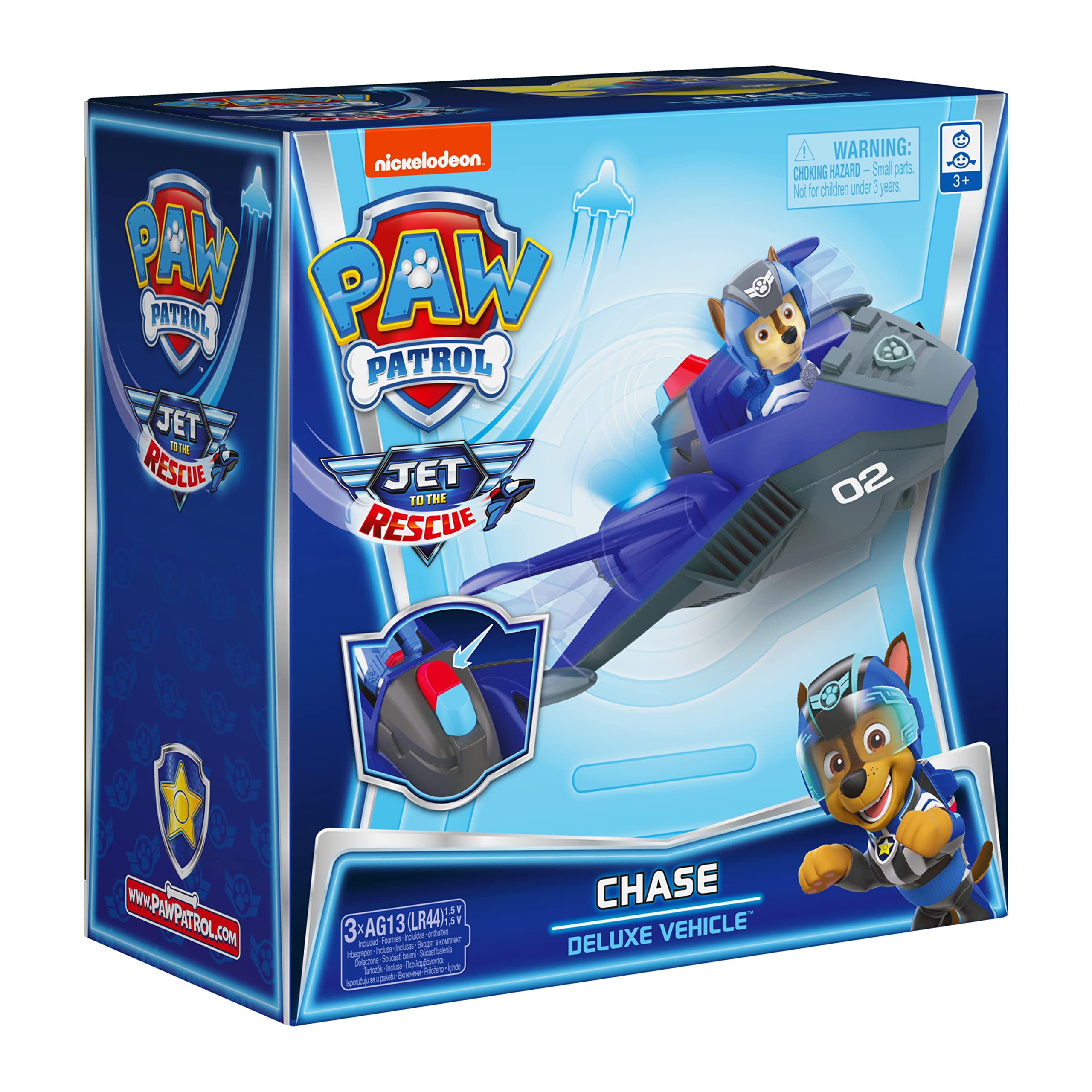 Deluxe Vehicle Paw Patrol Chase's Jet Transforming Toy with Lights and Sounds - photo 7