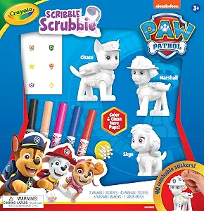Crayola Scribble Scrubbie Paw Patrol Figurine Playset, Customizable Toys for Toddlers