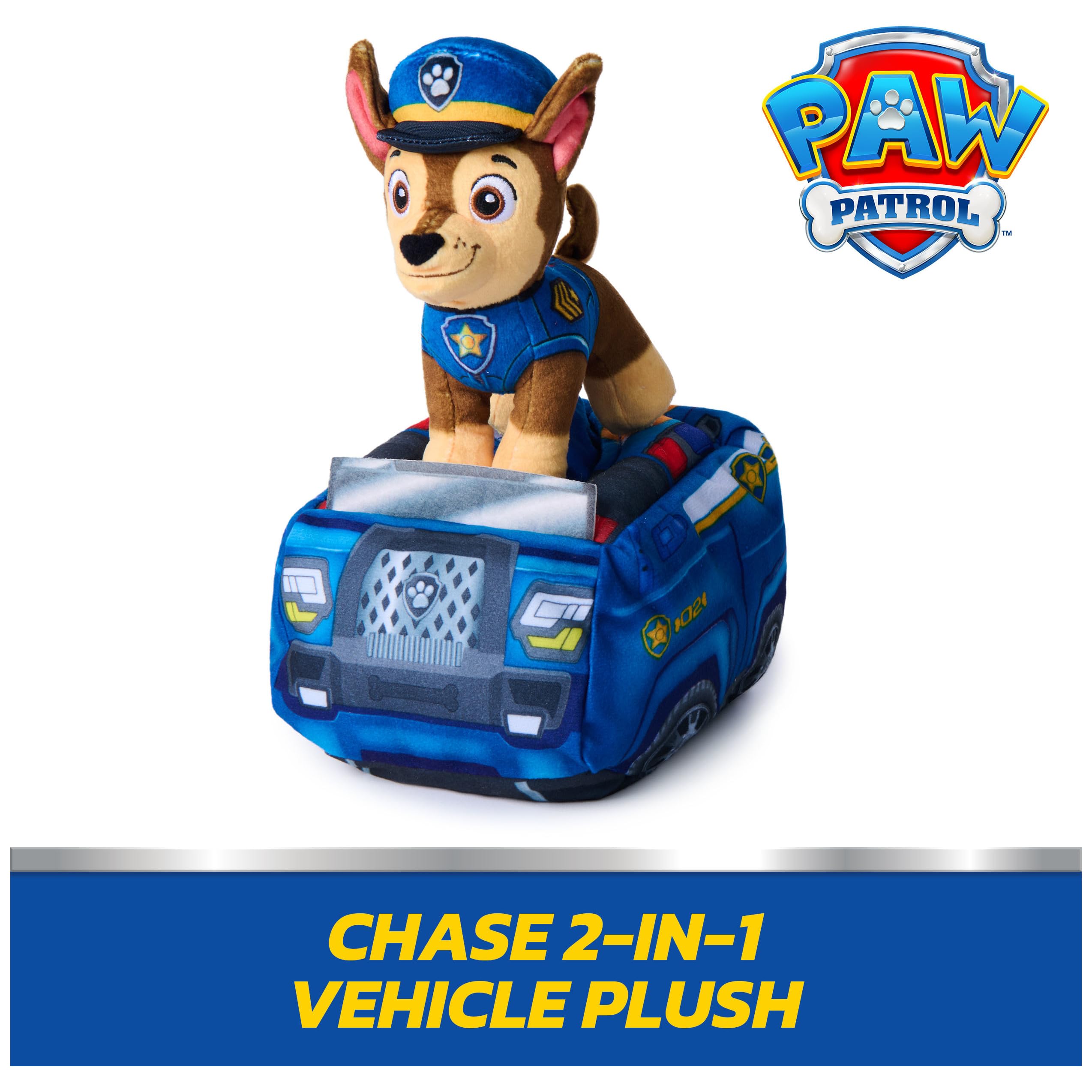 Plush Paw Patrol Chase 2-in-1 Vehicle with Police Cruiser - photo 3