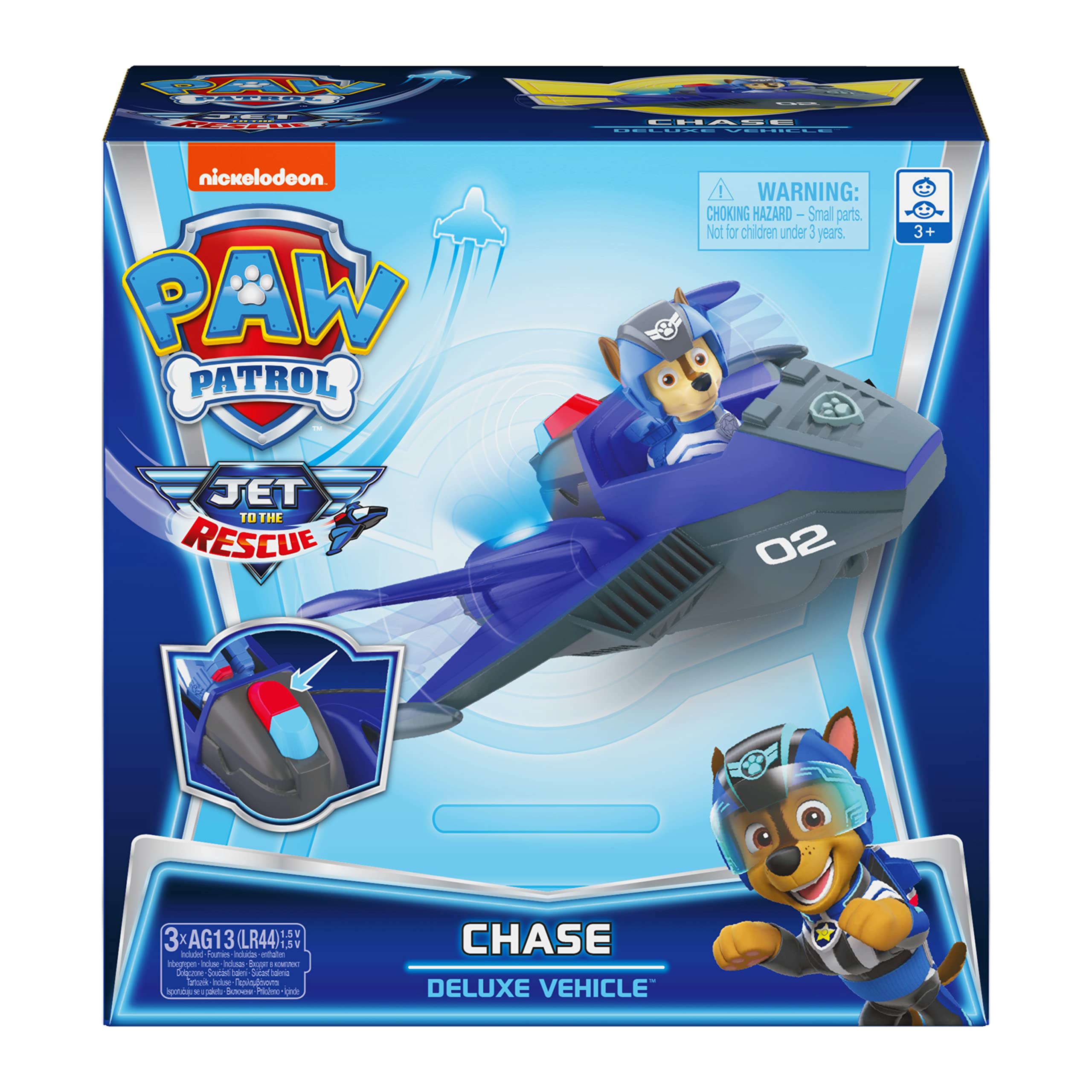 Deluxe Vehicle Paw Patrol Chase's Jet Transforming Toy with Lights and Sounds - photo 2