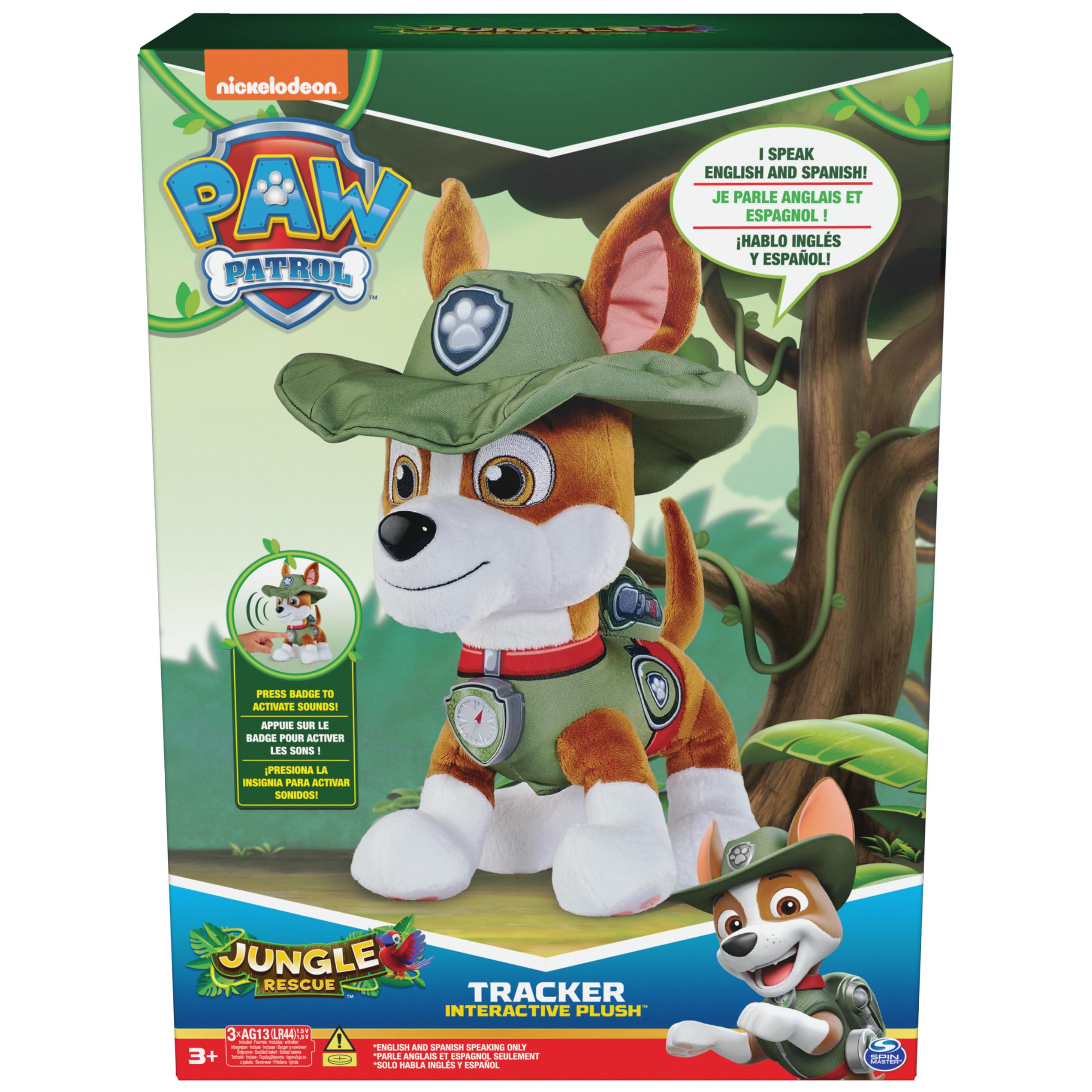 Plush Paw Patrol Talking Tracker 12-Inch Interactive Toy with Music and Sounds - photo 2