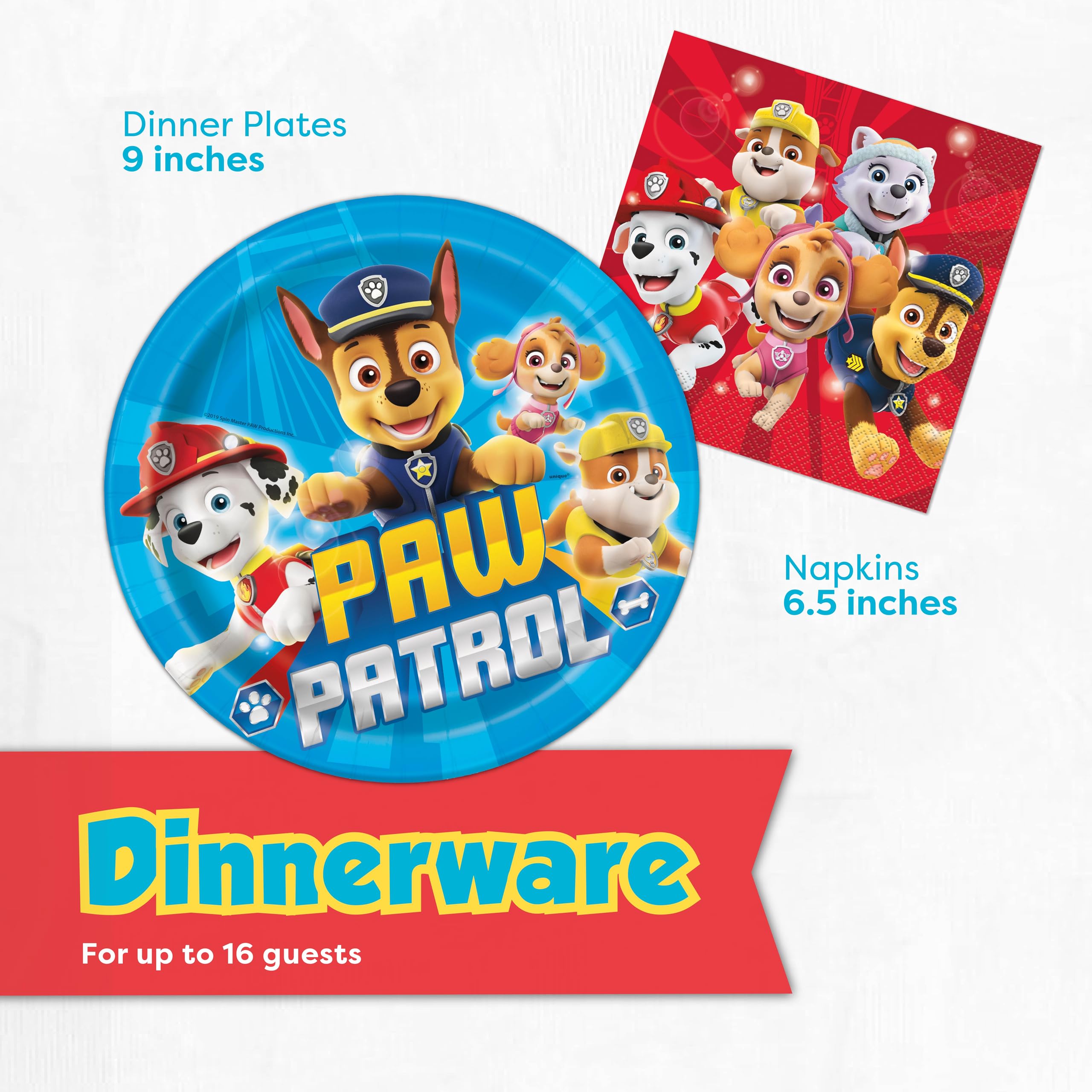 Paw Patrol Birthday Decorations Set Banner Tablecloth Plates Napkins Sticker - photo 4