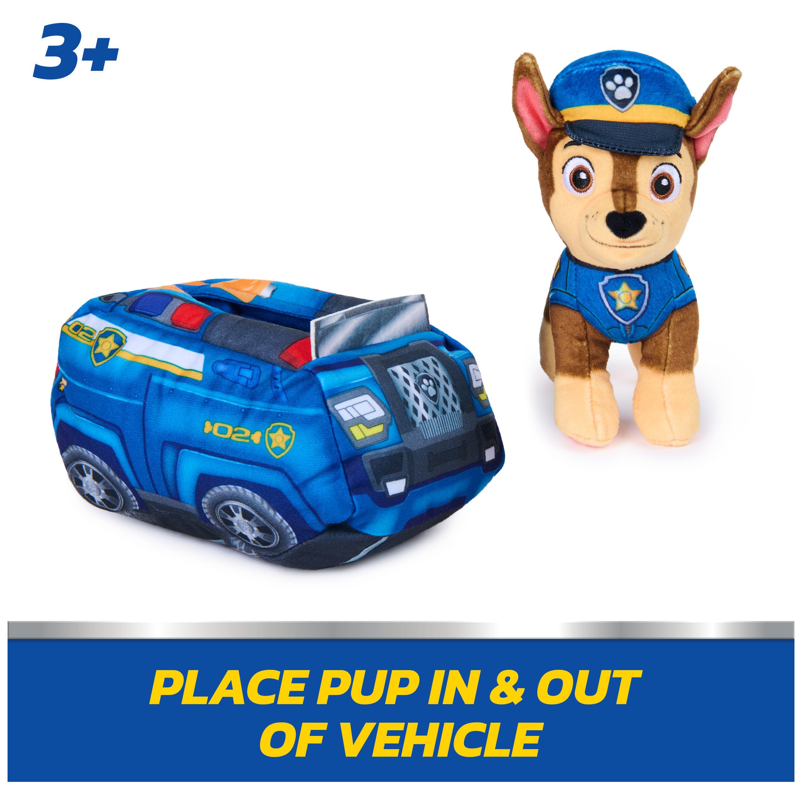 Plush Paw Patrol Chase 2-in-1 Vehicle with Police Cruiser - photo 5